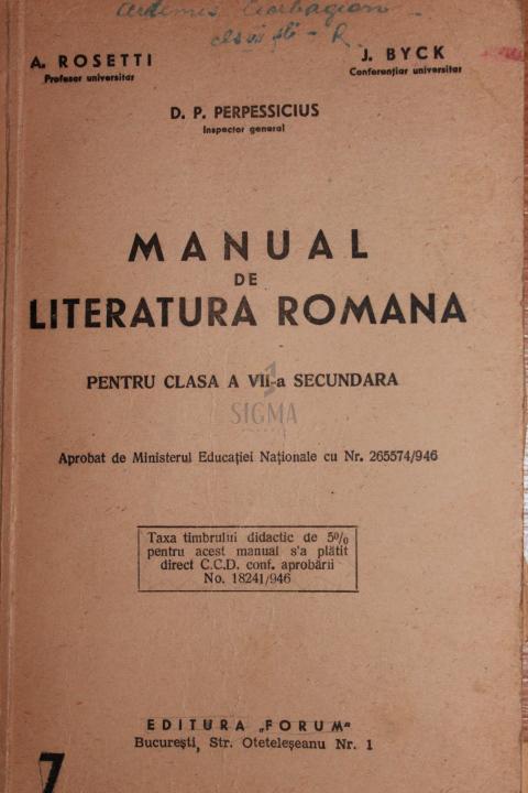 MANUAL DE LITERATURA ROMANA - Galeria Sigma